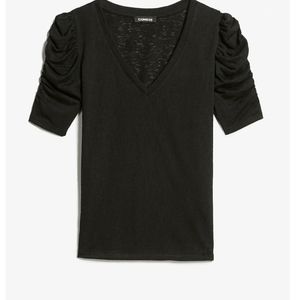 NWT! Express Slub Puff Sleeve V-Neck Tee